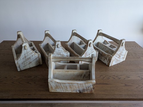 Acacia wood table caddies - wood, by